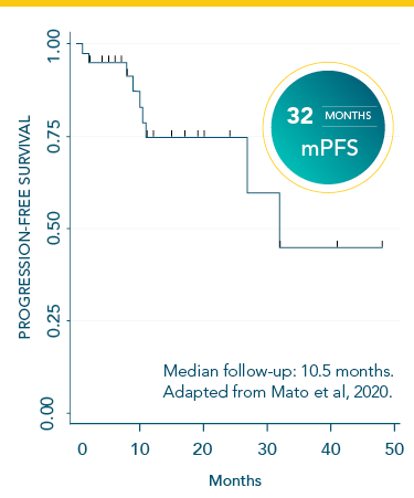 In 44 BTKi-naïve patients receiving BTKi after VENCLYXTO, mPFS was 32 months after a median follow-up of 10.5 months